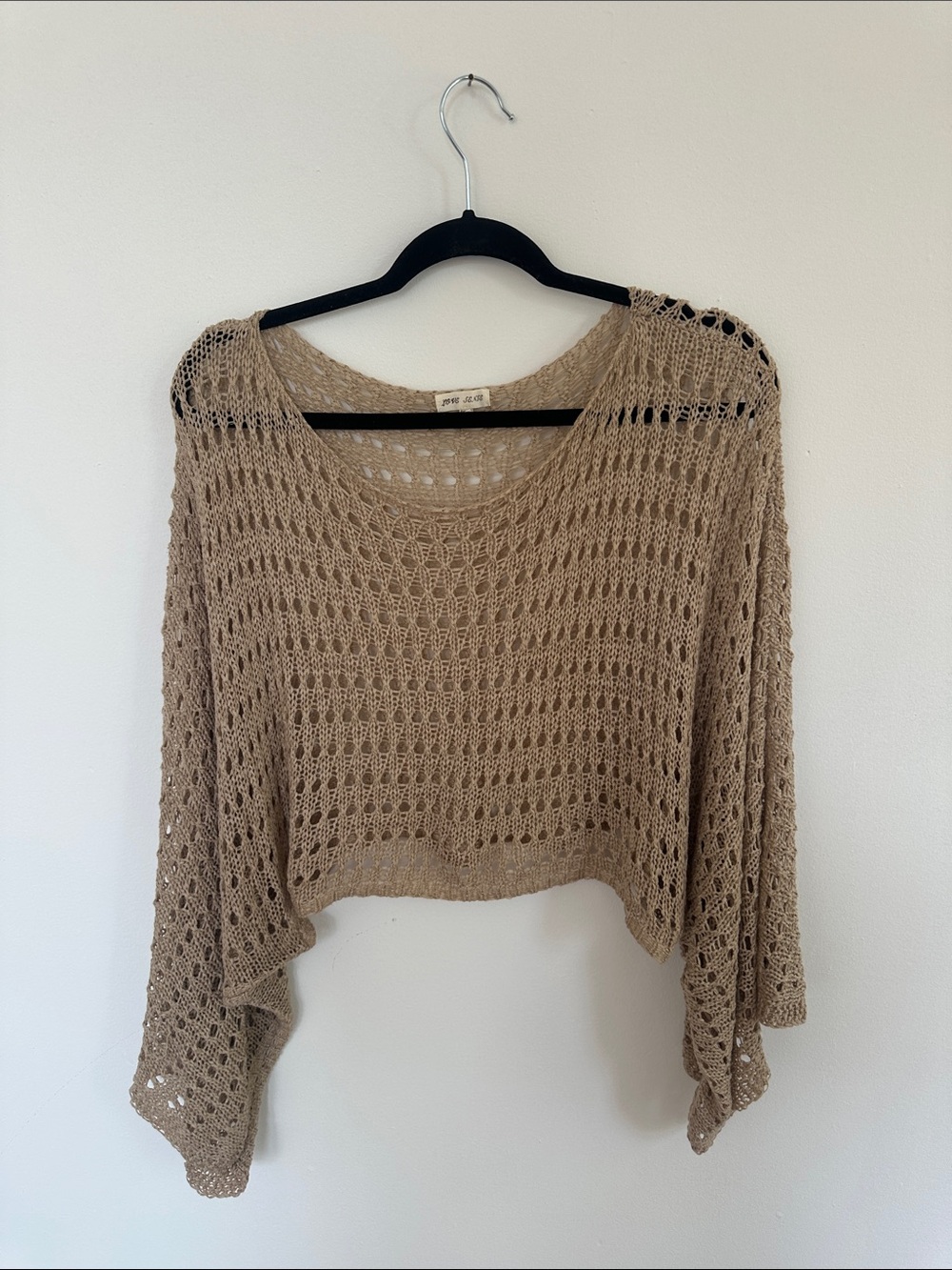 Open-Knit Taupe Women’s Sweater